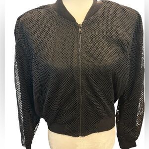 Black Mesh Bomber Jacket